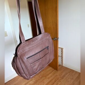 Leather Shoulder Bag Concealed Carry in Brown - Unbranded